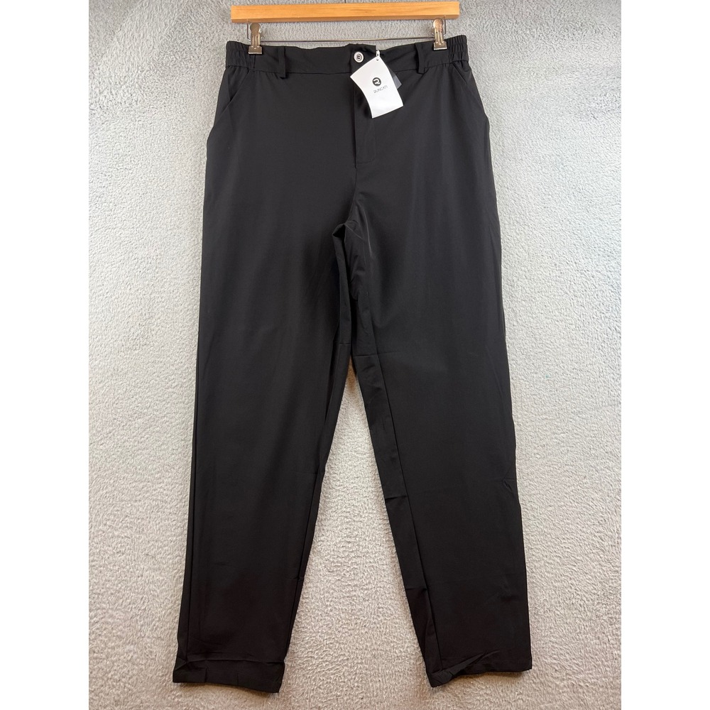NWT Runcati Mens Black Casual Golf Pants Stretch Tapered Trousers  Large